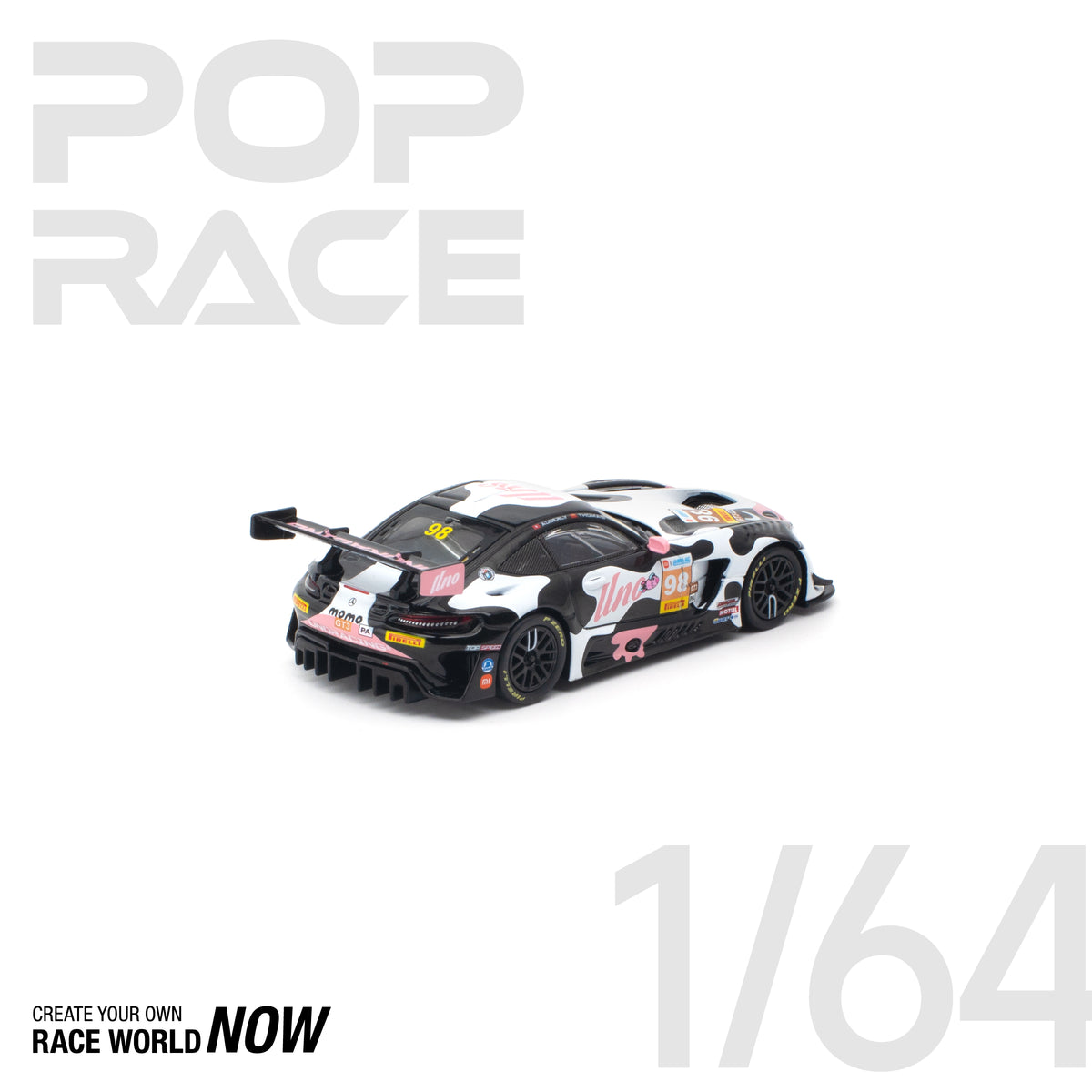 POP RACE 1/64 - MERCEDES-AMG GT3 EVO UNO RACING NO.98 CHINA GT RACE 2 "Momo"