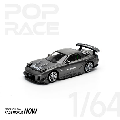 POP RACE 1:64 MAZDA RX7 RE-AMEMIYA – GUN METAL - PRE ORDER