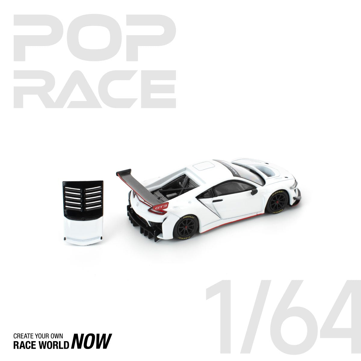 POP RACE 1:64 HONDA NSX GT3 EVO22 – WHITE - PRE ORDER