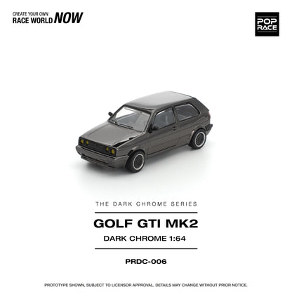POP RACE 1/64 - GOLF GTI MK2 DARK CHROME