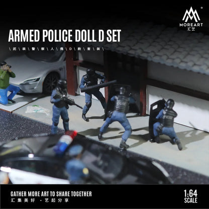 MOREART 1:64 ARMED POLICE DOLL D SET RESIN MODEL