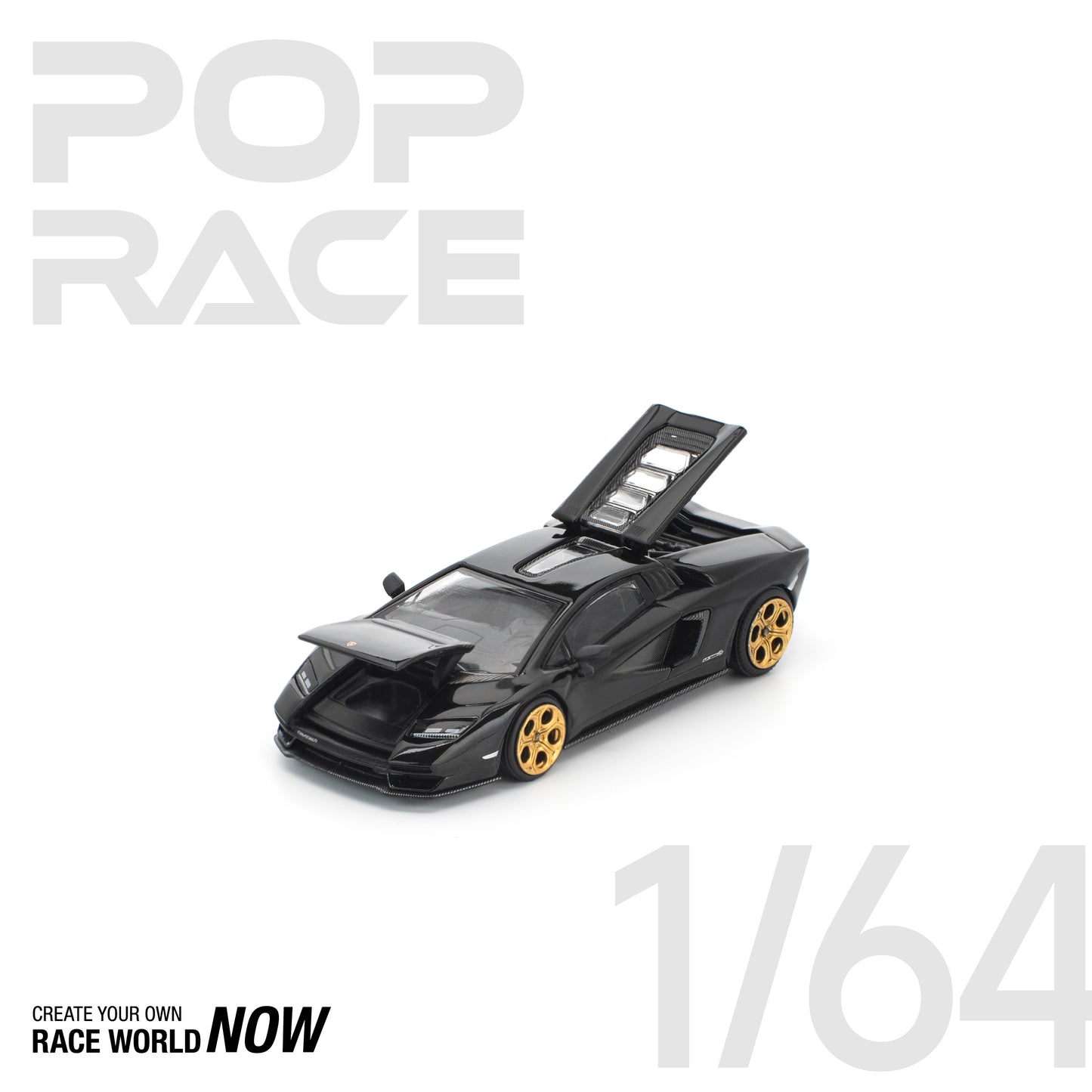 LAMBORGHINI COUNTACH LPI 800-4 DEEP BLACK BY POP RACE - PRE ORDER