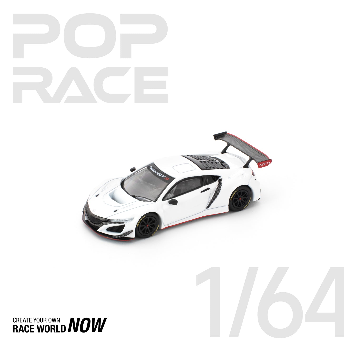 POP RACE 1:64 HONDA NSX GT3 EVO22 – WHITE - PRE ORDER