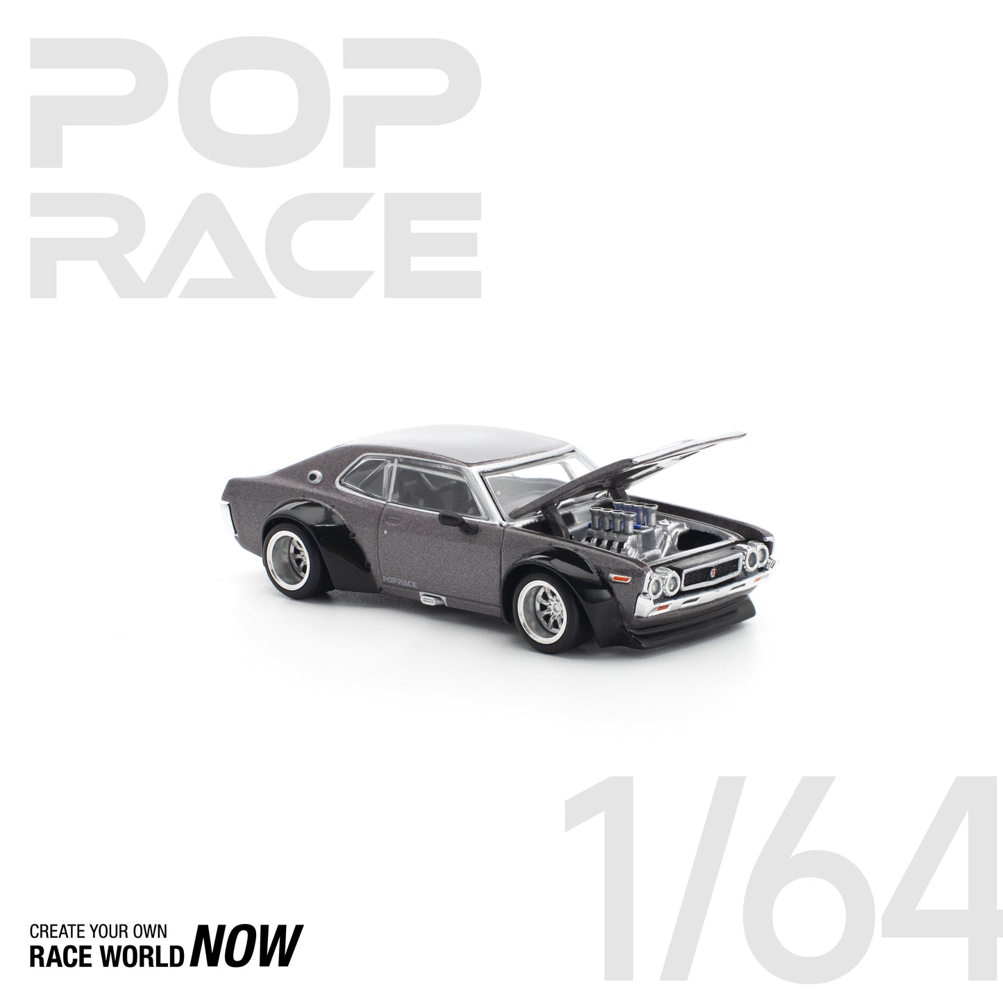 POP RACE 1:64 LAUREL C130 METALLIC GREY NEW TOOLING