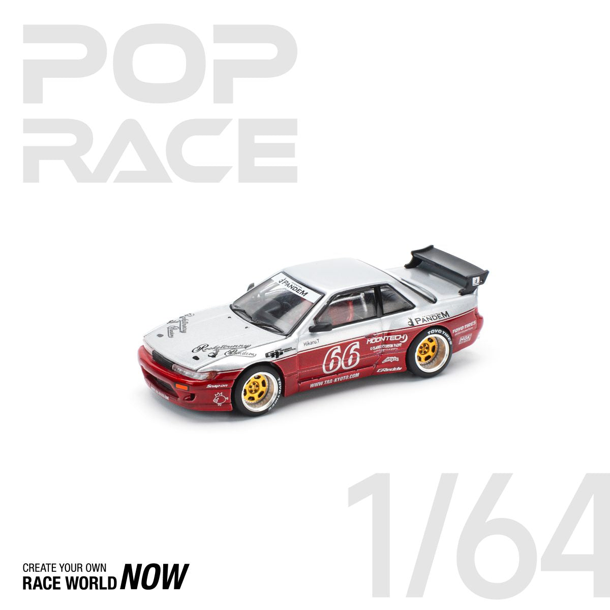 POP RACE 1:64 PANDEM SILVIA S13 – MOONTECH RED - PRE ORDER