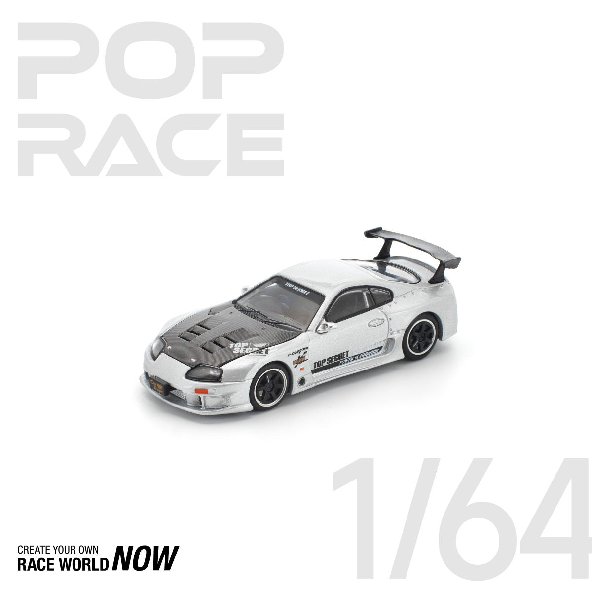 TOP SECRET GT300 SUPRA SILVER BY POP RACE - PRE ORDER