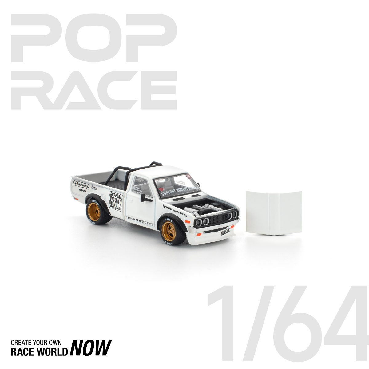 PANDEM DATSUN 620 WHITE BY POP RACE - PRE ORDER