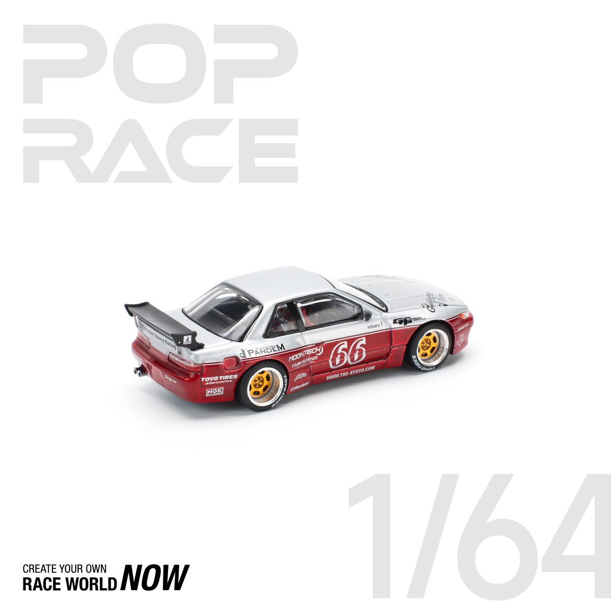 POP RACE 1:64 PANDEM SILVIA S13 – MOONTECH RED - PRE ORDER