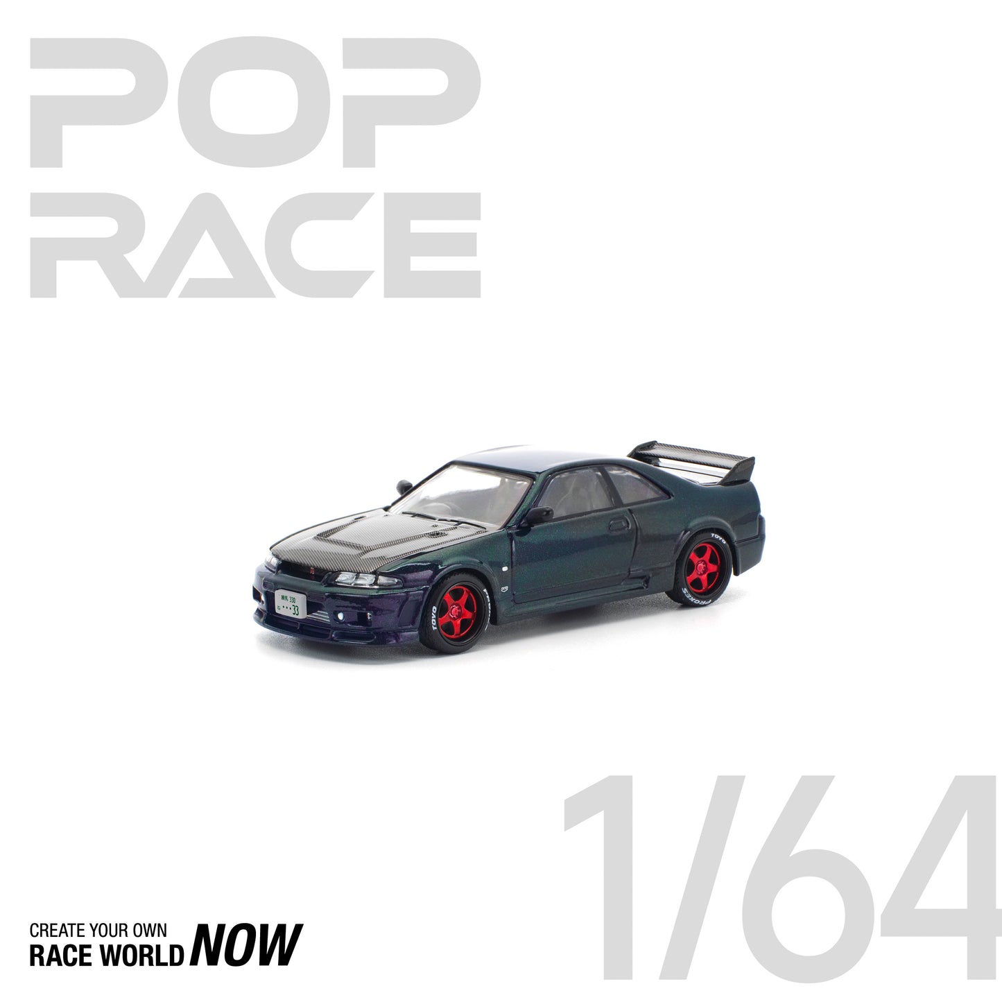 POP RACE 1:64 SKYLINE GT-R R33 GHOST CHAMELEON