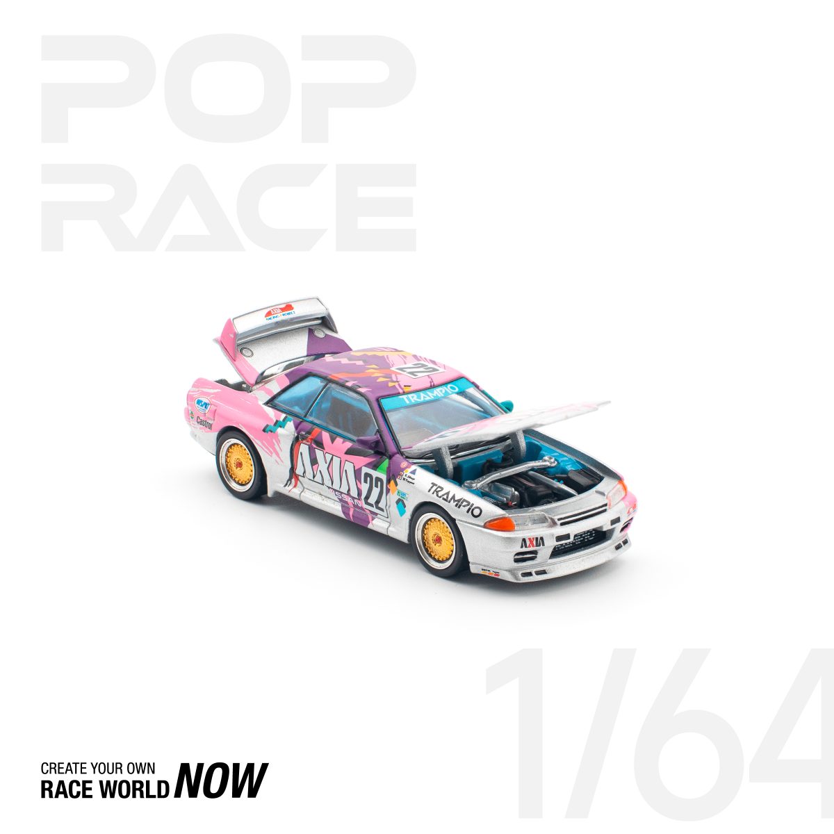 POP RACE 1:64 NISSAN SKYLINE GT-R R32 #22 AXIA GROUP A - PRE ORDER