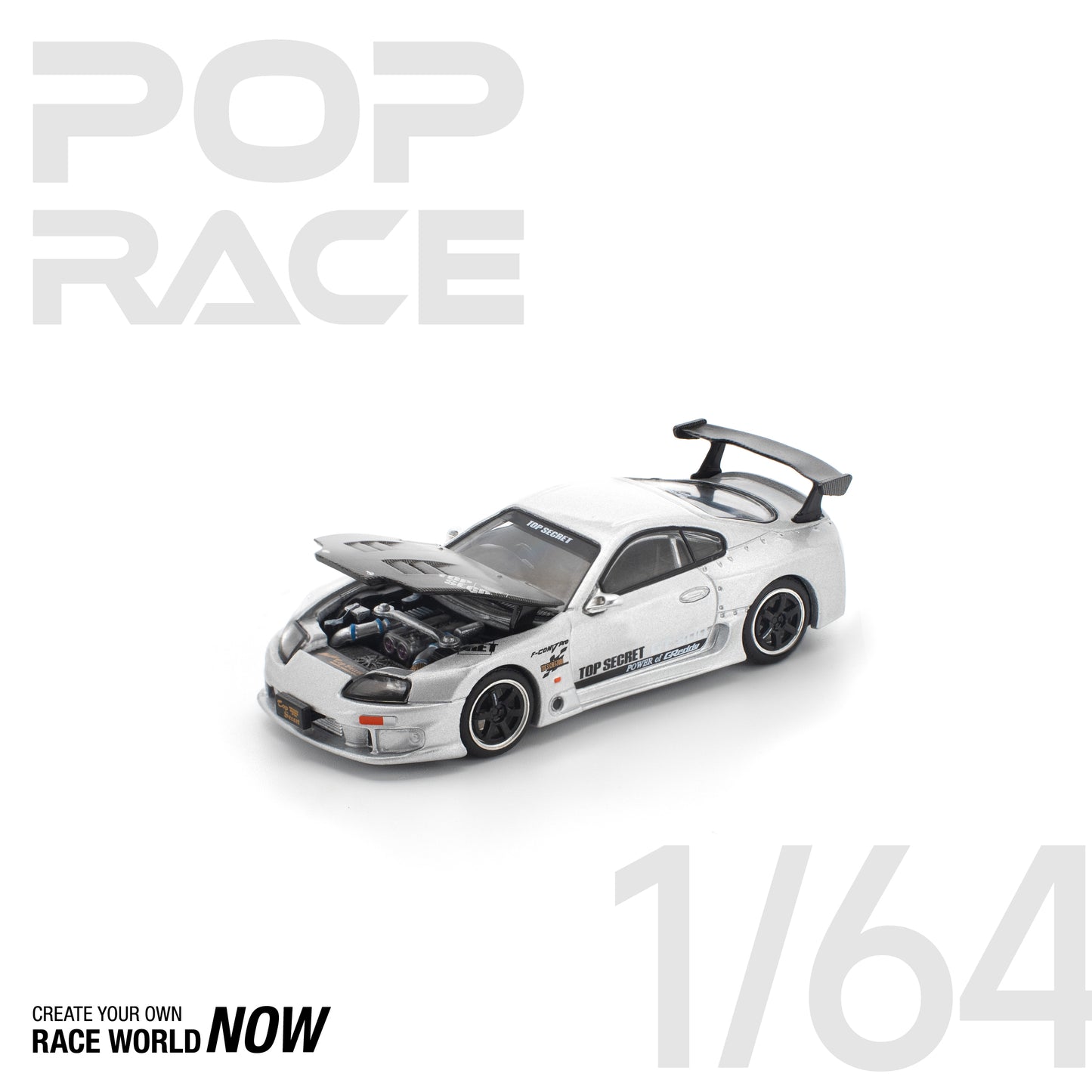 TOP SECRET GT300 SUPRA SILVER BY POP RACE - PRE ORDER