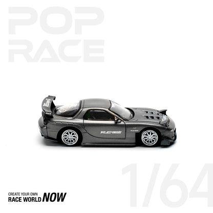POP RACE 1:64 MAZDA RX7 RE-AMEMIYA – GUN METAL - PRE ORDER