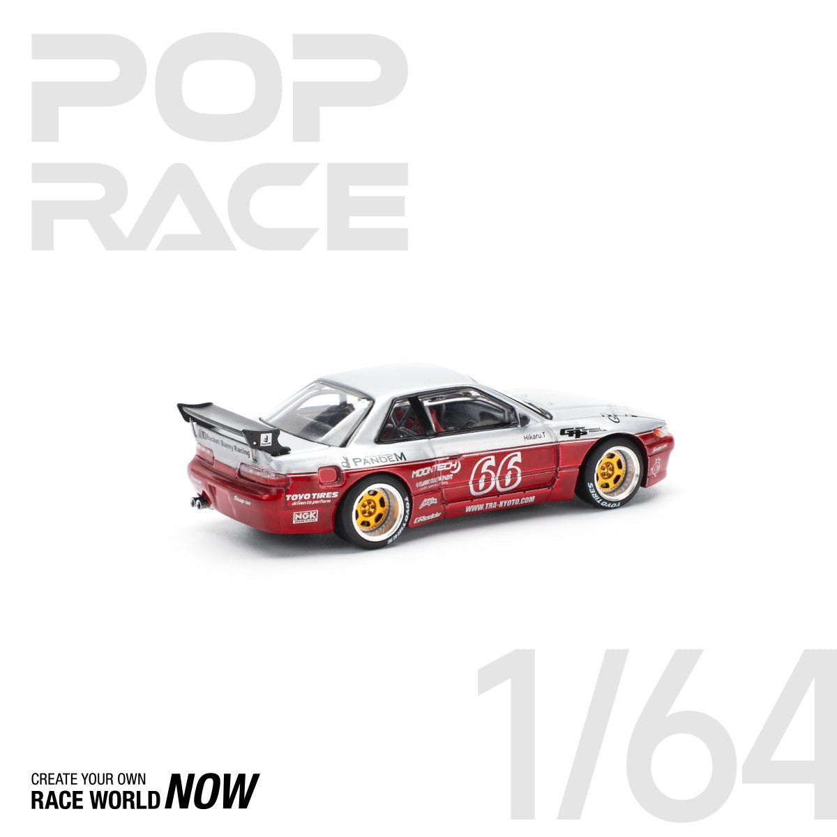 POP RACE 1:64 PANDEM SILVIA S13 – MOONTECH RED - PRE ORDER