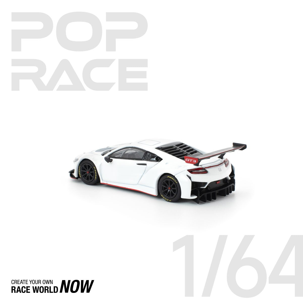 POP RACE 1:64 HONDA NSX GT3 EVO22 – WHITE - PRE ORDER