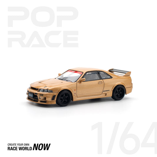 POP RACE 1:64 TOP SECRET GT-R R33 – GOLD - PRE ORDER