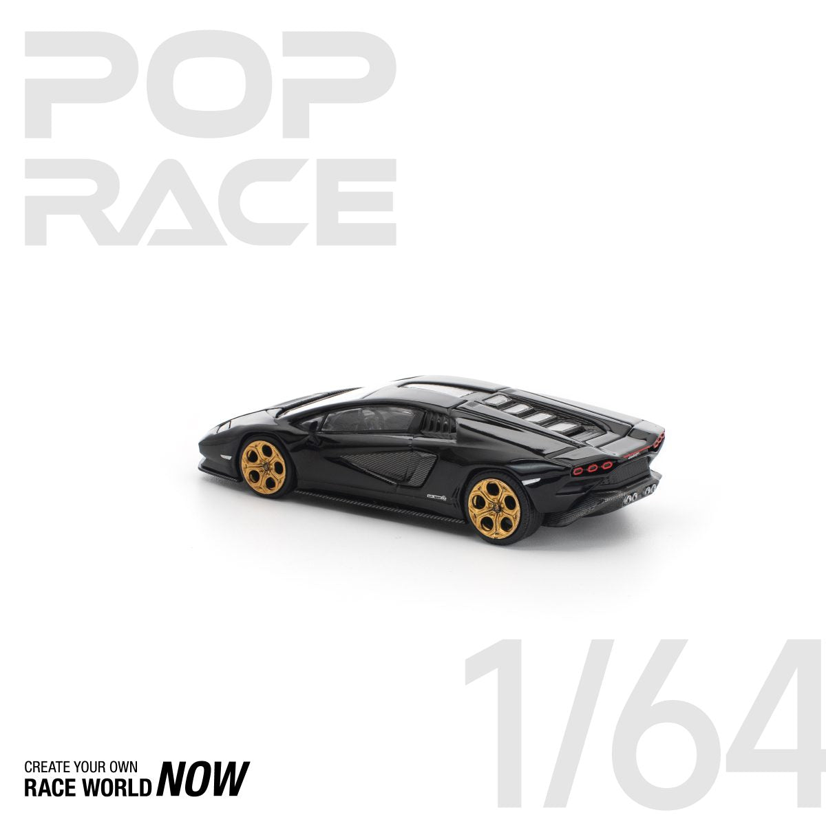 LAMBORGHINI COUNTACH LPI 800-4 DEEP BLACK BY POP RACE - PRE ORDER