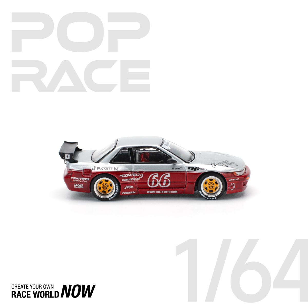 POP RACE 1:64 PANDEM SILVIA S13 – MOONTECH RED - PRE ORDER