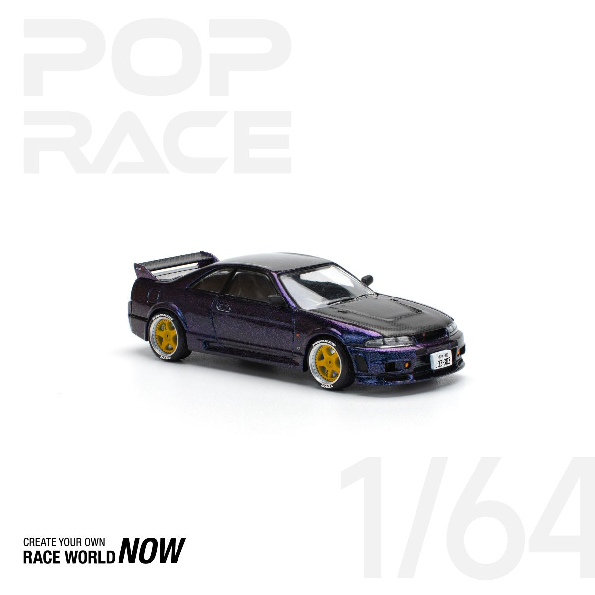POP RACE 1:64 SKYLINE GT-R R33 NISMO MIDNIGHT PURPLE - PRE ORDER