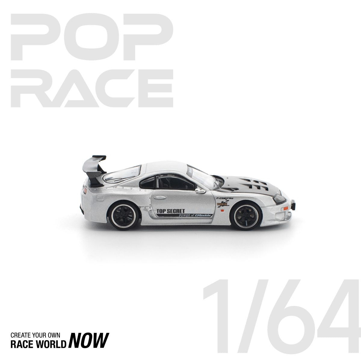 TOP SECRET GT300 SUPRA SILVER BY POP RACE - PRE ORDER