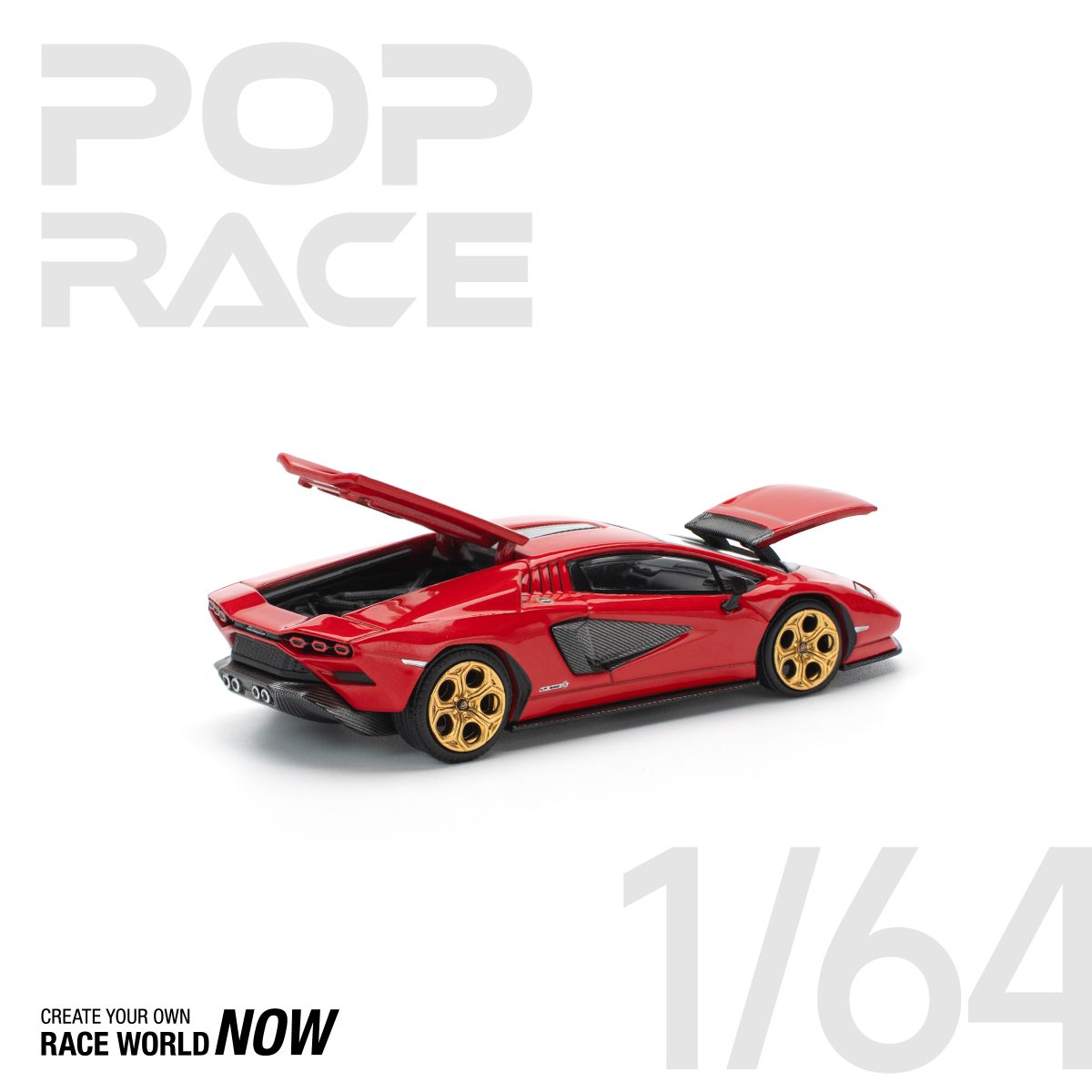 POP RACE 1:64 LAMBORGHINI COUNTACH LPI-800 – ROSSO - PRE ORDER
