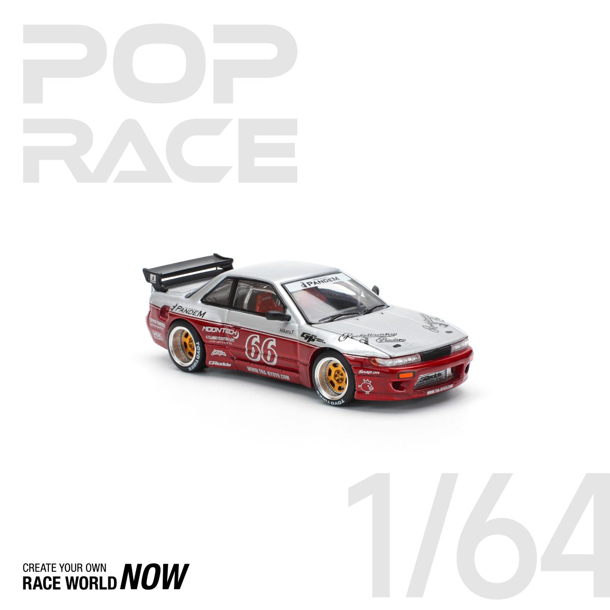 POP RACE 1:64 PANDEM SILVIA S13 – MOONTECH RED - PRE ORDER