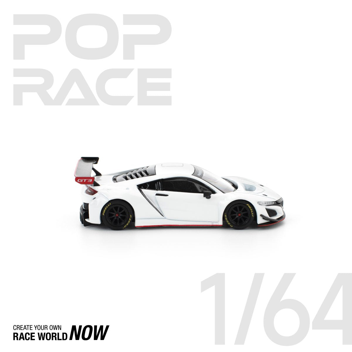 POP RACE 1:64 HONDA NSX GT3 EVO22 – WHITE - PRE ORDER
