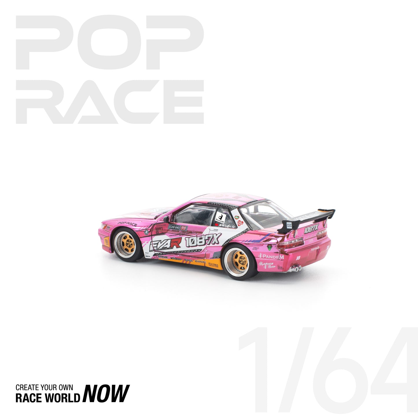 POP RACE 1:64 PANDEM S13 EVA RT PRODUCTION MODEL CUSTOM TYPE-08 EVA RACING x 1087X