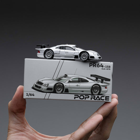 Pop Race 1:64 Mercedes-Benz AMG CLK GTR in Silver