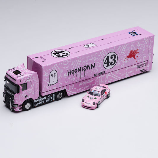 Scania S730 v8 double-layer enclosed flying wing transport 1/64