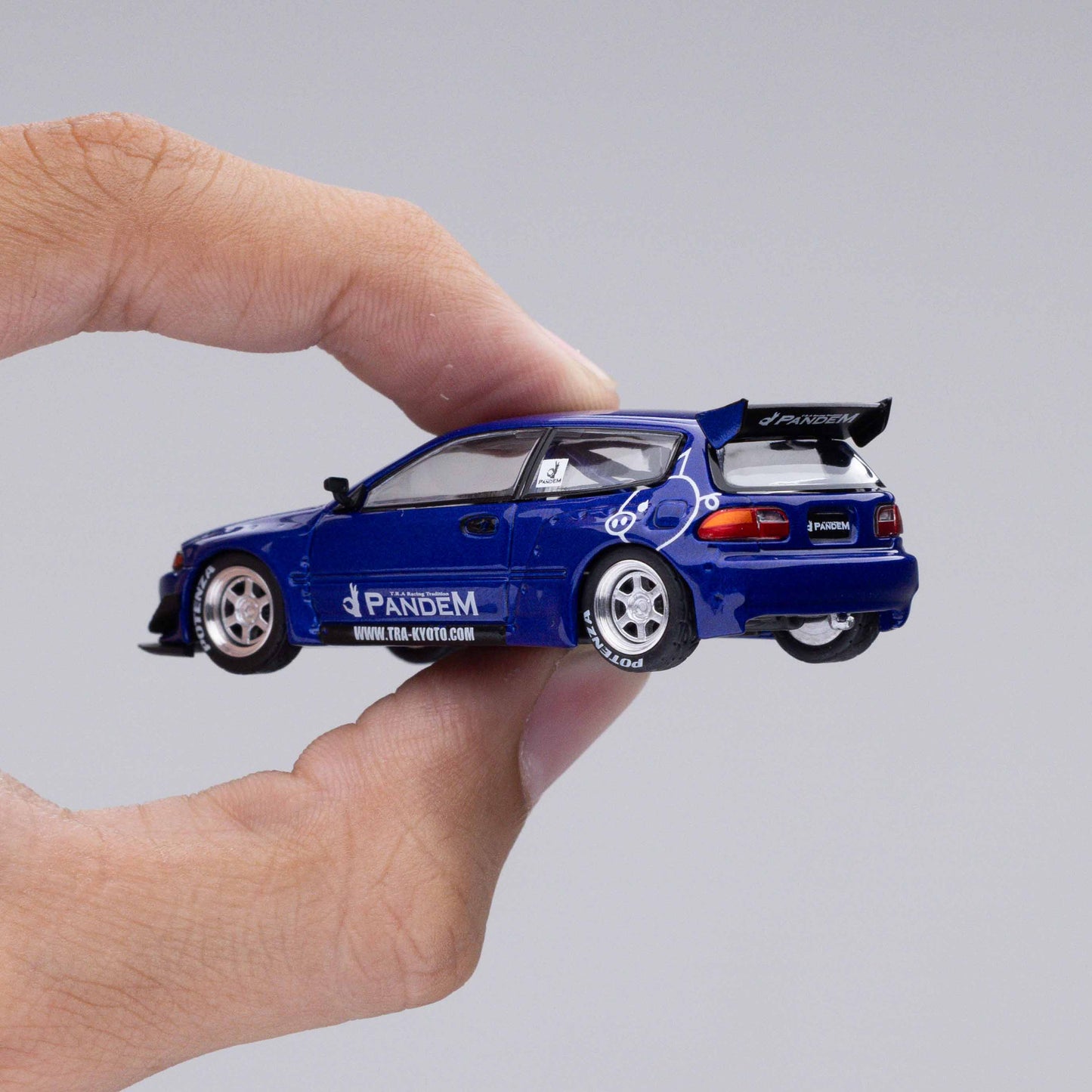 POP RACE 1:64 HONDA CIVIC (EG6) V1.5 PANDEM IN METALLIC BLUE