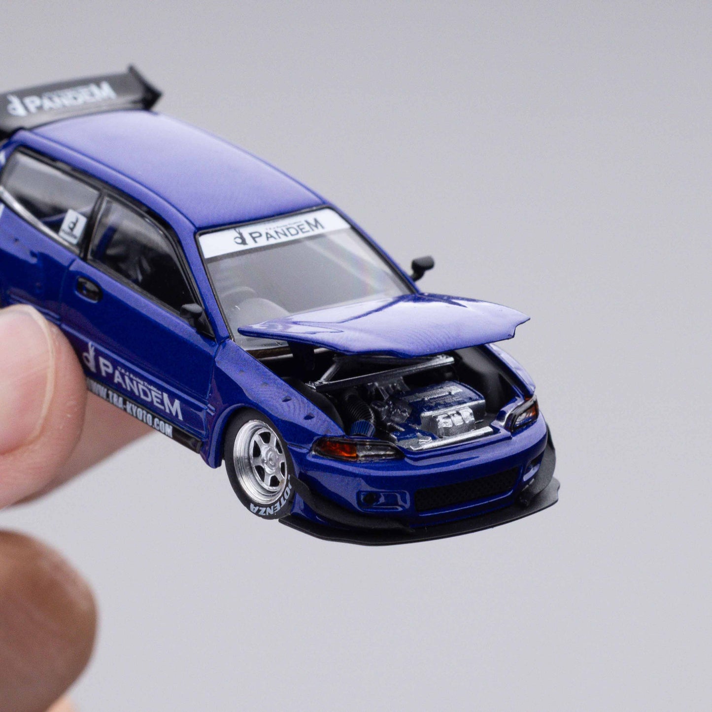 POP RACE 1:64 HONDA CIVIC (EG6) V1.5 PANDEM IN METALLIC BLUE