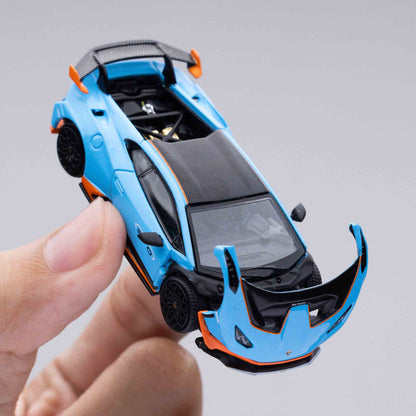 1/64 LAMBORGHINI HURACÁN STO BLU LAUFEY/ARANCIO XANTO