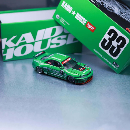 1:64 NISSAN SKYLINE GT-R (R33) IMAI RACING V1 GREEN — KAIDOHOUSE X MINI GT