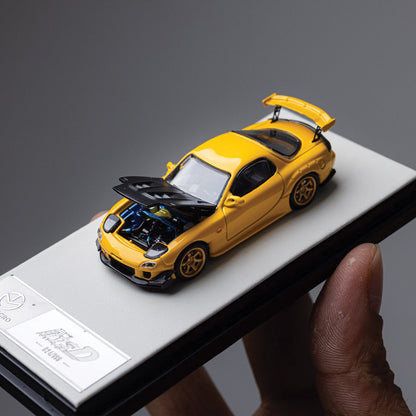 MAZDA RX-7 RAIN PALACE HEAD TEXT D YELLOW CARBON CAP OPEN