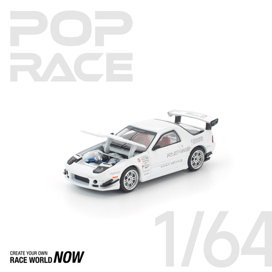 POP RACE 1:64 MAZDA RX7 FC3S RE-AMEMIYA WHITE - PRE ORDER
