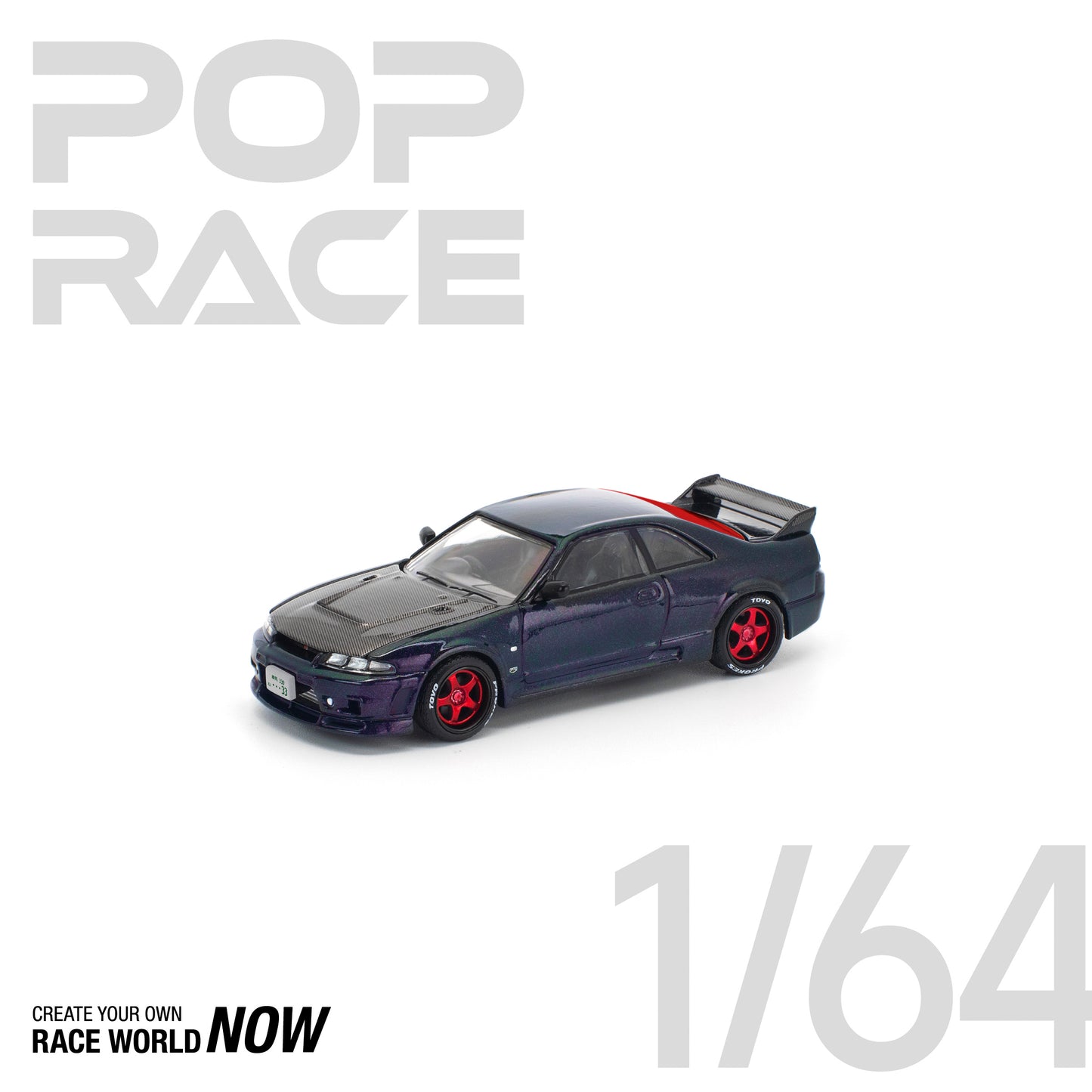 POP RACE 1:64 SKYLINE GT-R R33 GHOST CHAMELEON