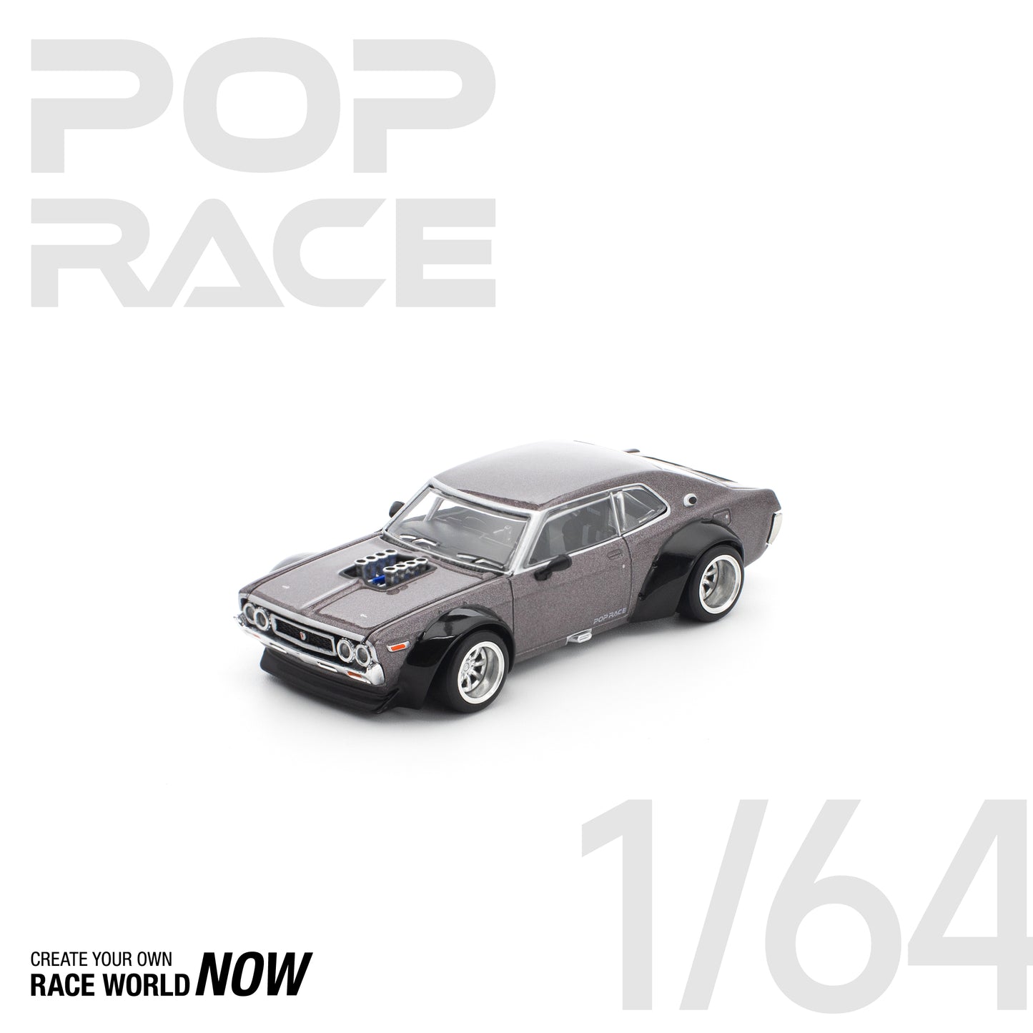 POP RACE 1:64 LAUREL C130 METALLIC GREY NEW TOOLING