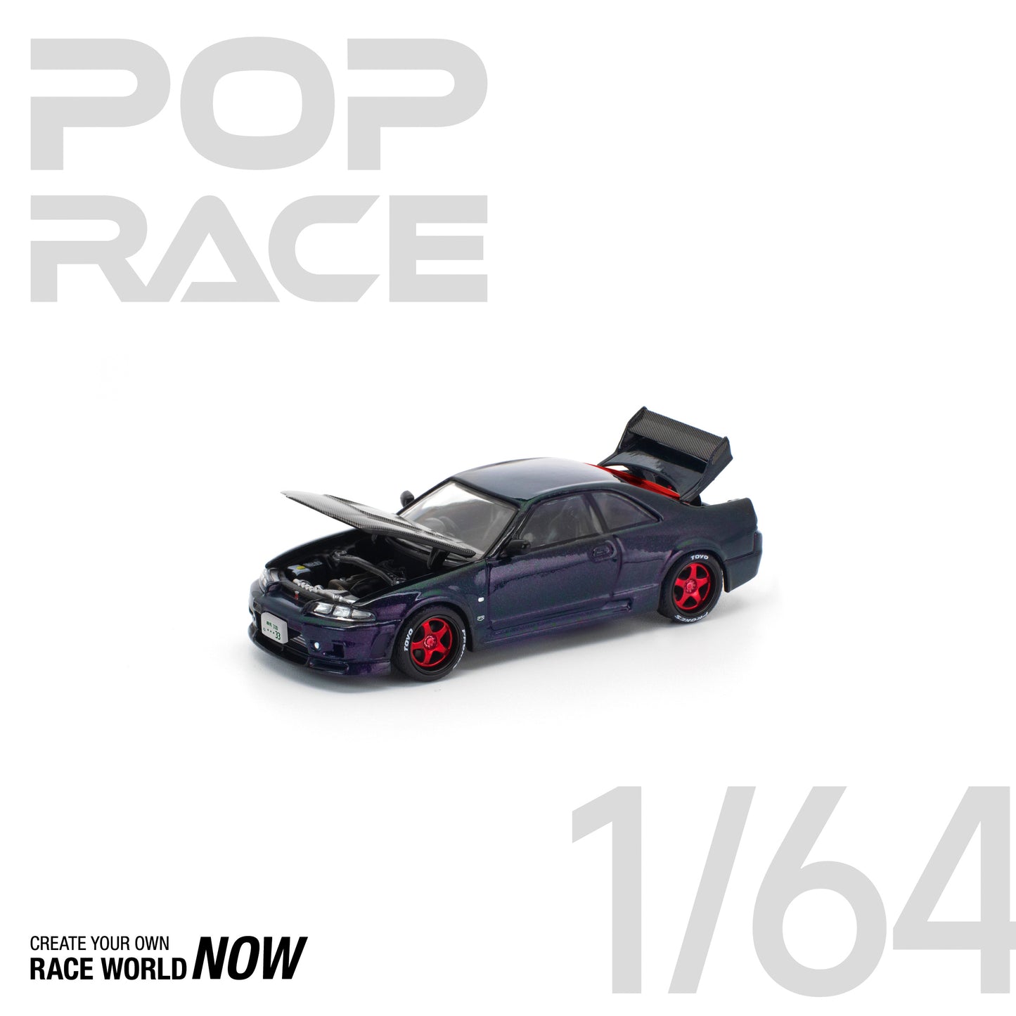 POP RACE 1:64 SKYLINE GT-R R33 GHOST CHAMELEON