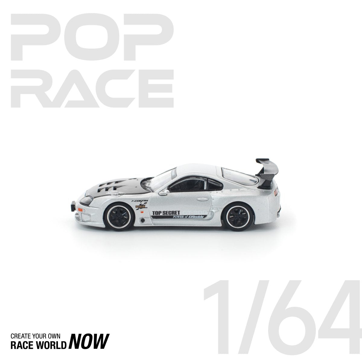 TOP SECRET GT300 SUPRA SILVER BY POP RACE - PRE ORDER