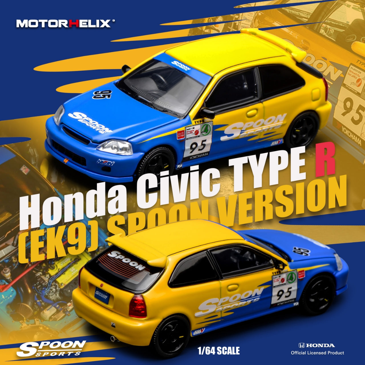 MOTORHELIX 1:64 HONDA CIVIC TYPE R(EK9) SPOON