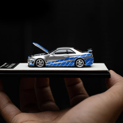 NISSAN GTR34 OPEN COVER EDITION SPEED AND PASSION BLUE SILVER