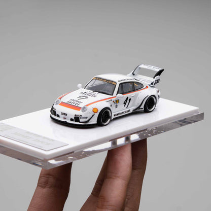 PORSCHE 993 RWB #41, WHITE: MOBY DICK 1:64