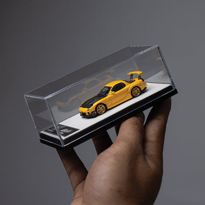 MAZDA RX-7 RAIN PALACE HEAD TEXT D YELLOW CARBON CAP OPEN