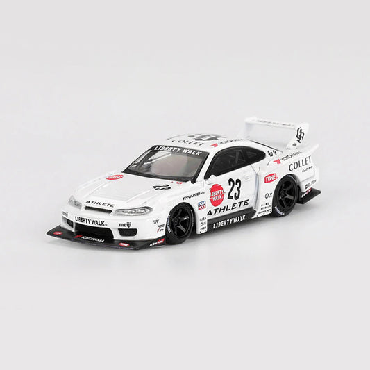 MINI GT 1:64 NISSAN LB-SUPER SILHOUETTE S15 SILVIA ATHLETE – WHITE - PRE ORDER