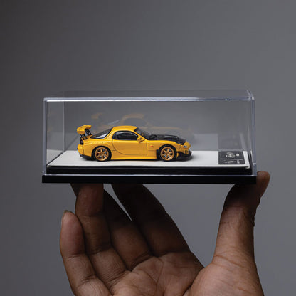 MAZDA RX-7 RAIN PALACE HEAD TEXT D YELLOW CARBON CAP OPEN