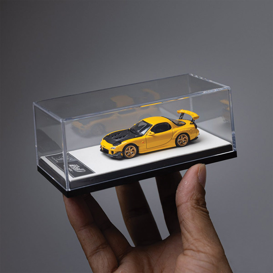 MAZDA RX-7 RAIN PALACE HEAD TEXT D YELLOW CARBON CAP OPEN