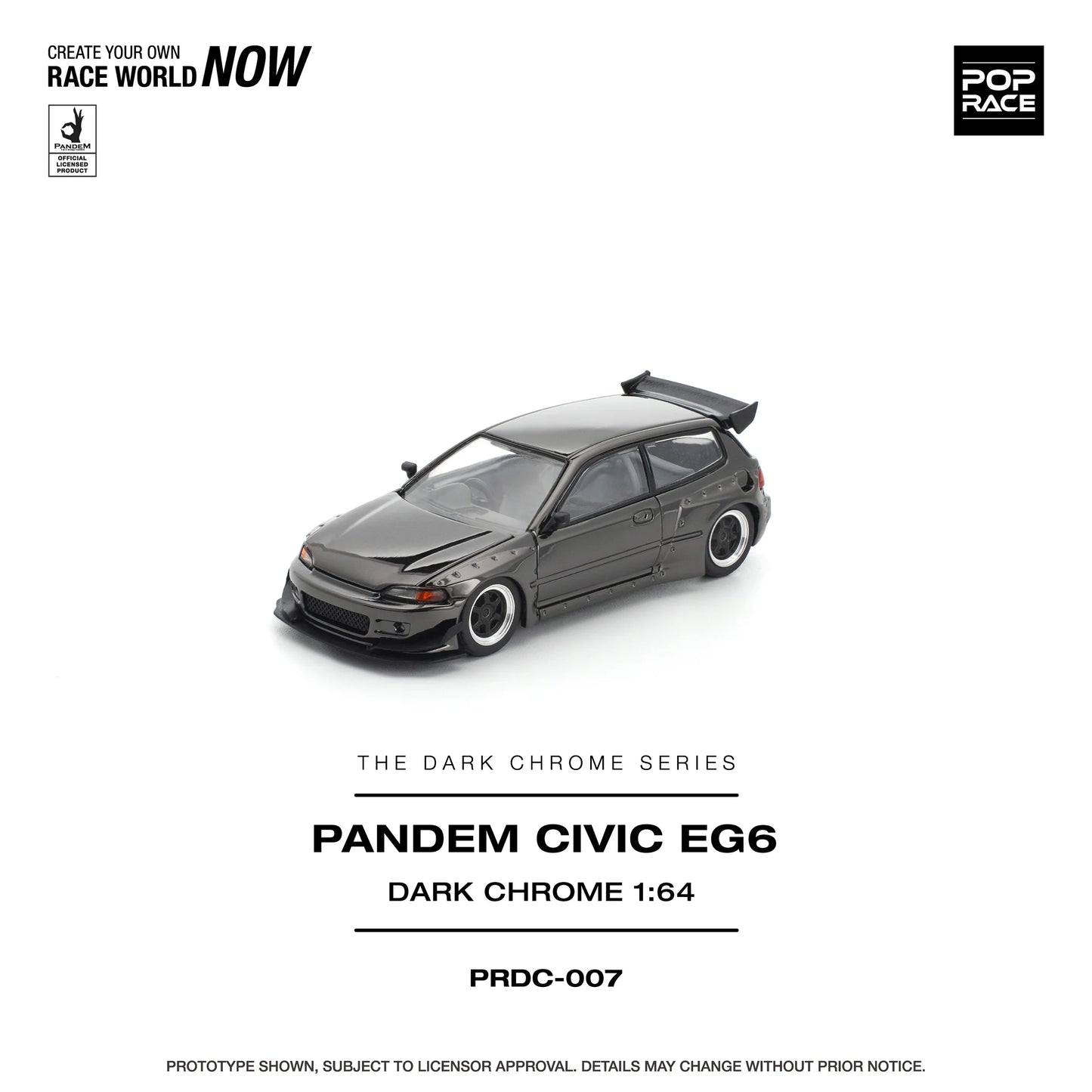POP RACE 1/64 - PANDEM CIVIC EG6 DARK CHROME