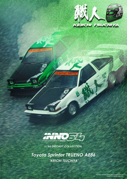 INNO64 - TOYOTA SPRINTER TRUENO AE86 "KEIICHI TSUKIYA" (WITH CHASE CAR)