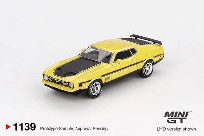 MINIGT - FORD MUSTANG MACH1 GRABBER YELLOW
