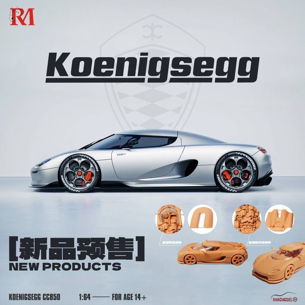 RHINO MODEL RM 1/64 KOENIGSEGG CC850 (MAGNETIC STRUCTURE OF ENGINE HOOD) - PRE ORDER